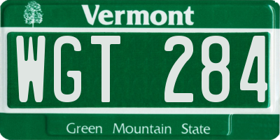 VT license plate WGT284