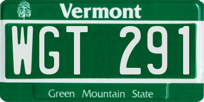 VT license plate WGT291