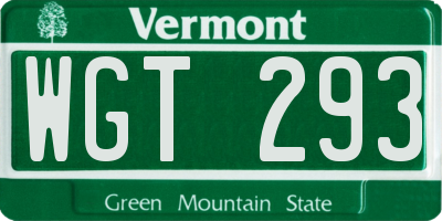VT license plate WGT293