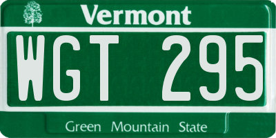 VT license plate WGT295