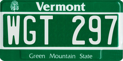 VT license plate WGT297