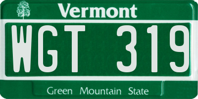 VT license plate WGT319