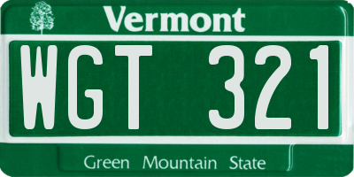 VT license plate WGT321
