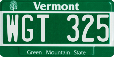 VT license plate WGT325