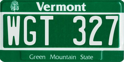 VT license plate WGT327