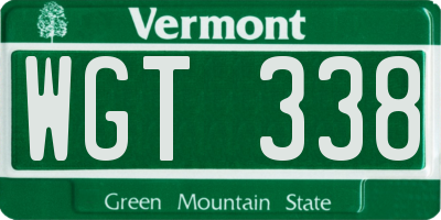 VT license plate WGT338