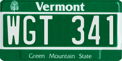 VT license plate WGT341