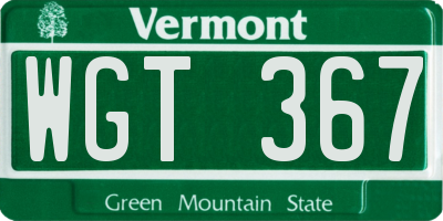 VT license plate WGT367