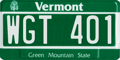 VT license plate WGT401