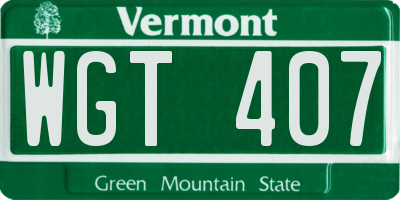 VT license plate WGT407