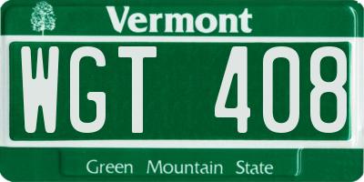 VT license plate WGT408