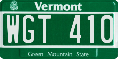 VT license plate WGT410