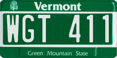 VT license plate WGT411