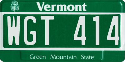 VT license plate WGT414