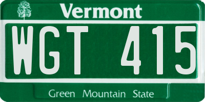 VT license plate WGT415