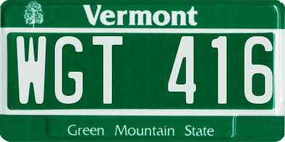 VT license plate WGT416