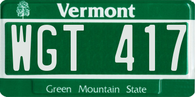VT license plate WGT417