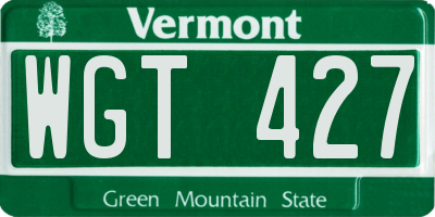 VT license plate WGT427