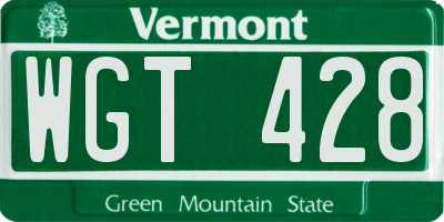 VT license plate WGT428