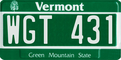 VT license plate WGT431