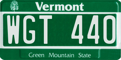 VT license plate WGT440