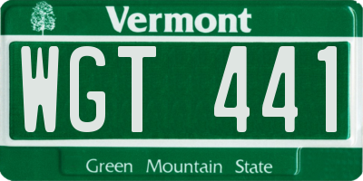 VT license plate WGT441