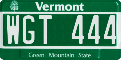 VT license plate WGT444
