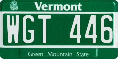 VT license plate WGT446