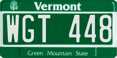 VT license plate WGT448