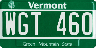 VT license plate WGT460