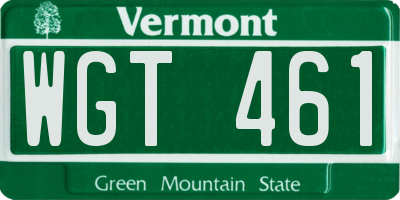 VT license plate WGT461