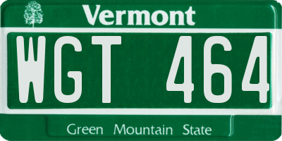 VT license plate WGT464