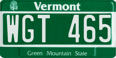 VT license plate WGT465