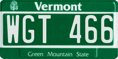 VT license plate WGT466