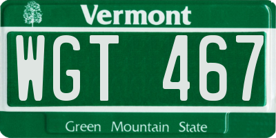 VT license plate WGT467