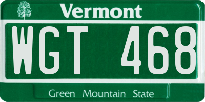 VT license plate WGT468