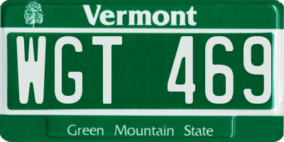 VT license plate WGT469