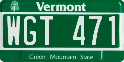 VT license plate WGT471