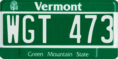VT license plate WGT473