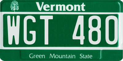 VT license plate WGT480