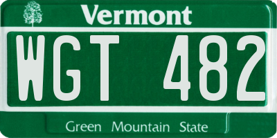 VT license plate WGT482