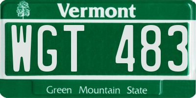 VT license plate WGT483