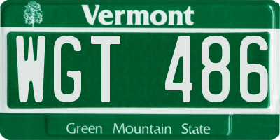 VT license plate WGT486