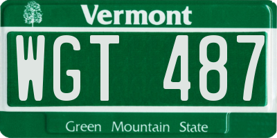 VT license plate WGT487
