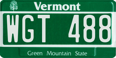 VT license plate WGT488