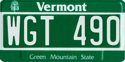 VT license plate WGT490