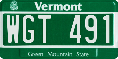 VT license plate WGT491