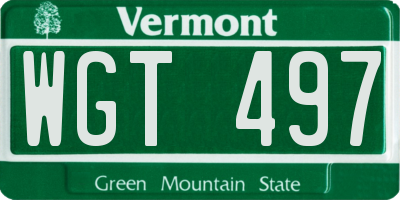 VT license plate WGT497