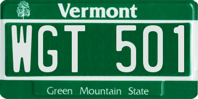 VT license plate WGT501