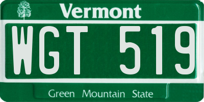 VT license plate WGT519